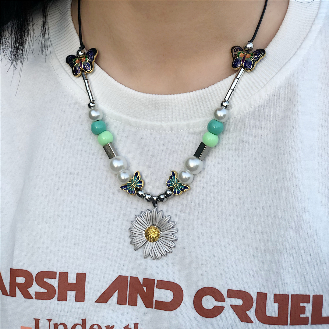 I DON’T SMOKE 雛菊 蝴蝶 圓珠 項鍊 DONSMOKE Don’t Smoke