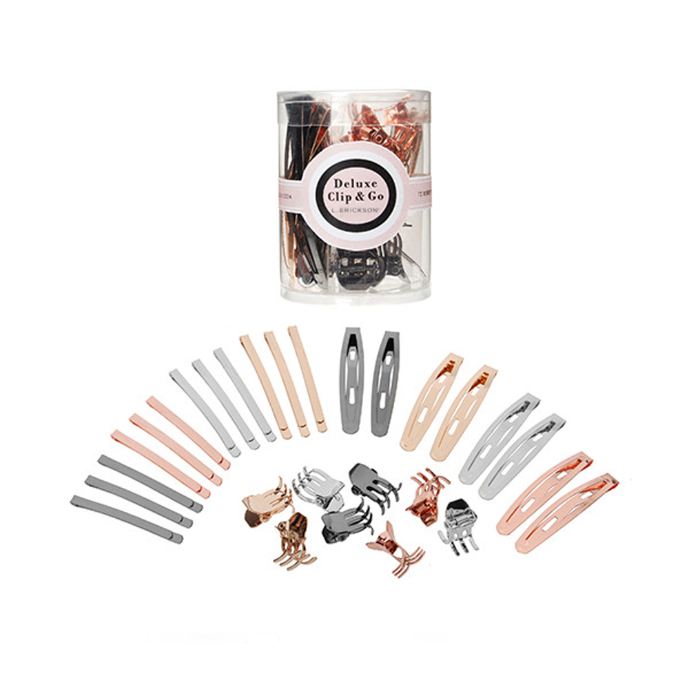 L. ERICKSON Clip & Go 綜合髮夾桶〈玫瑰金色系〉