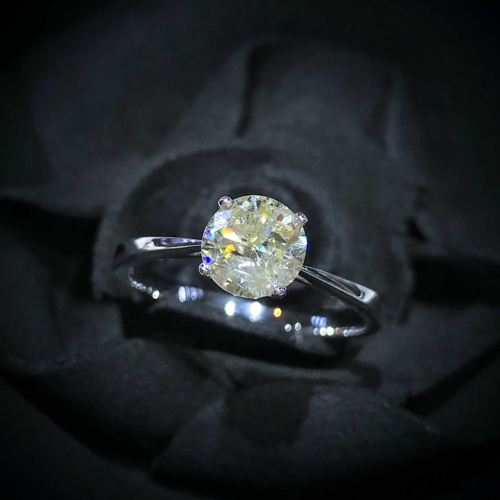 全新18K白金【單粒96份鑽石】戒指