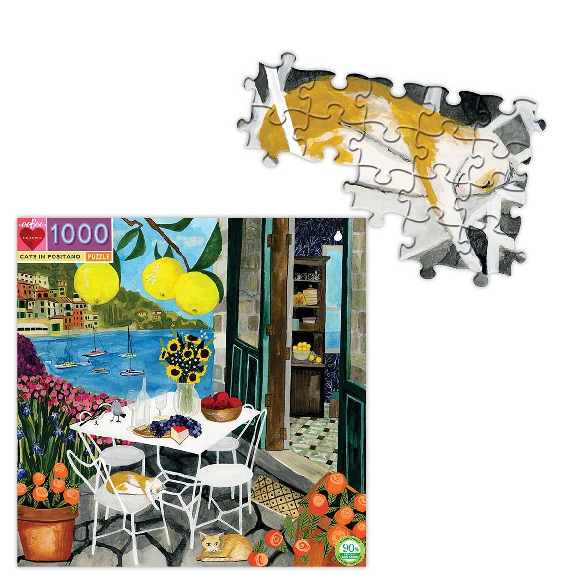 【EEBOO】波西塔諾的貓 1000片拼圖