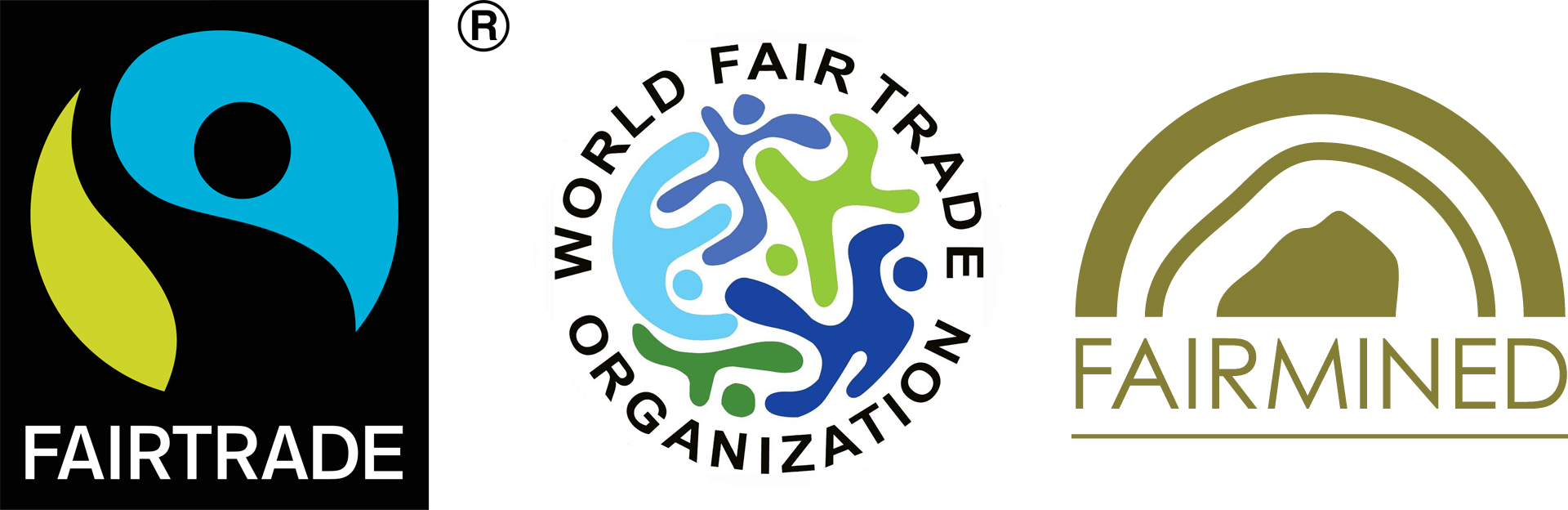 國際公平貿易標籤組織(FLO)、國際公平貿易組織(WFTO)、責任採礦聯盟(Alliance for Responsible Mining,簡稱ARM)(認證標章為Fairmined)