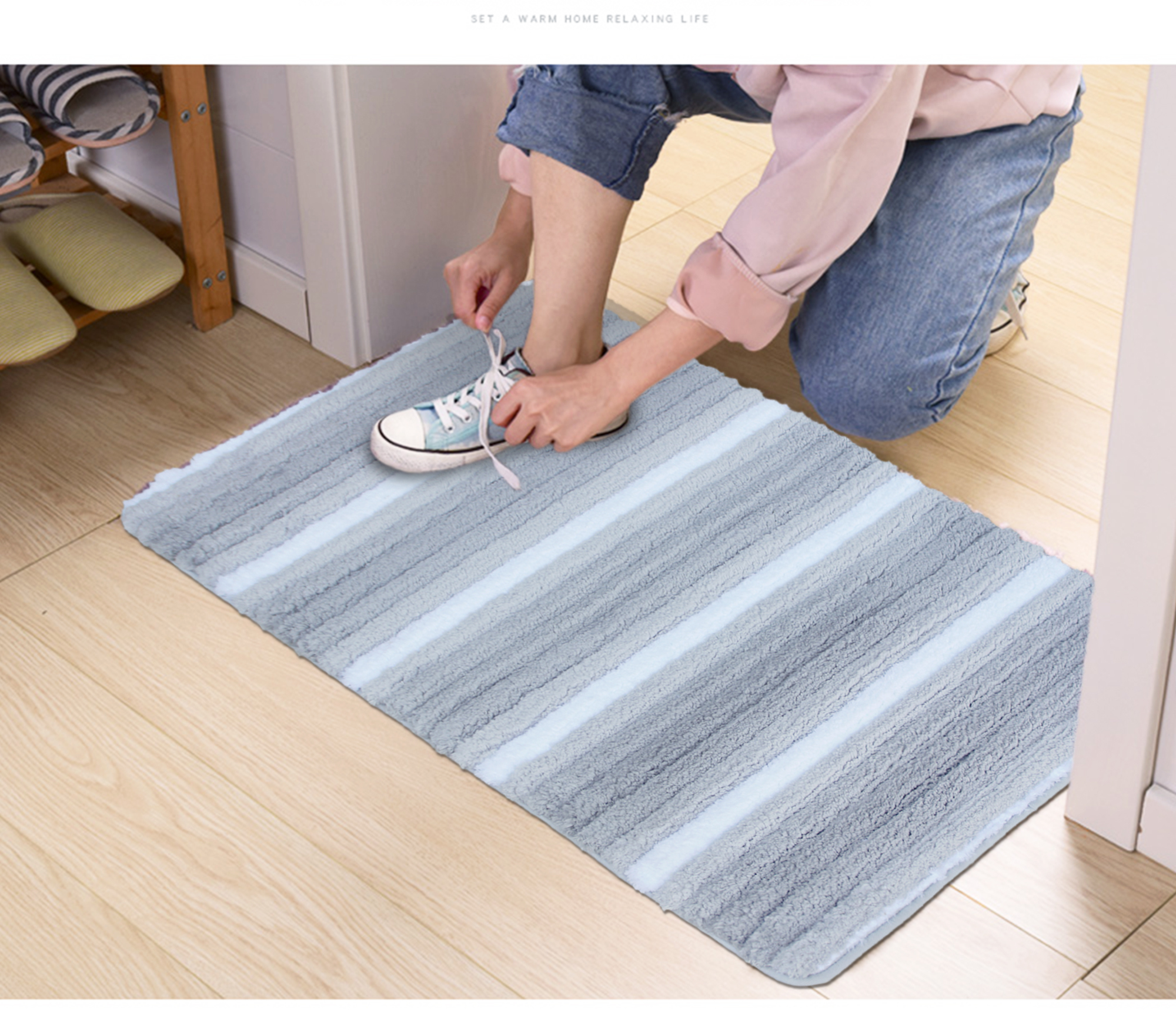 波浪型超吸水踏墊浴墊(60x90cm)_時尚灰