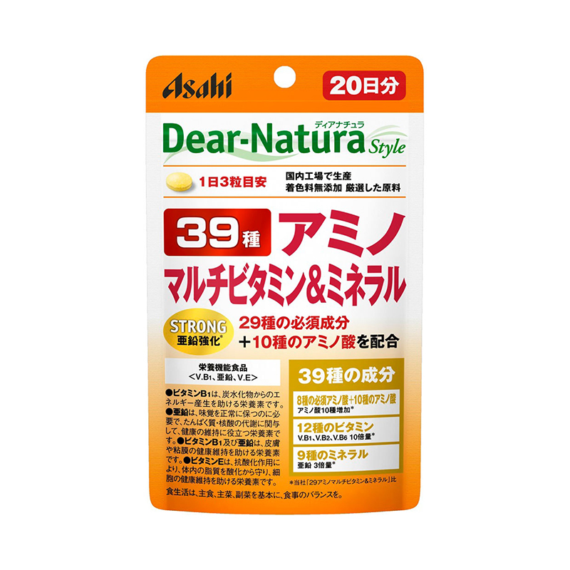 Asahi - Dear-Natura Style 39種成分 氨基酸+多種維他命+礦物質 60粒 (20日)(平行進口)