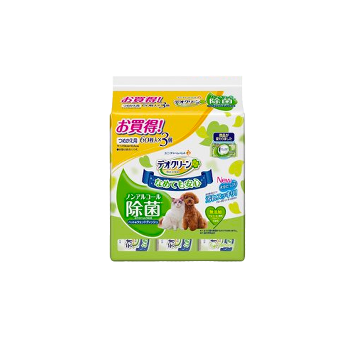 Unicharm 消毒除菌濕紙巾 60枚入 3包裝 (UIC-2114)