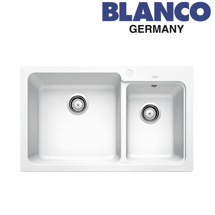 Blanco "Naya 8" 519649 Countertop Granite composite kitchen sink with Waste Kit (White)