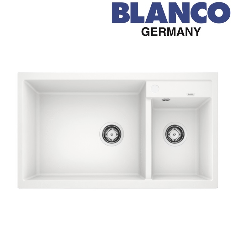 Blanco "Metra 9" 513269 Countertop Granite composite kitchen sink with Waste Kit (White)