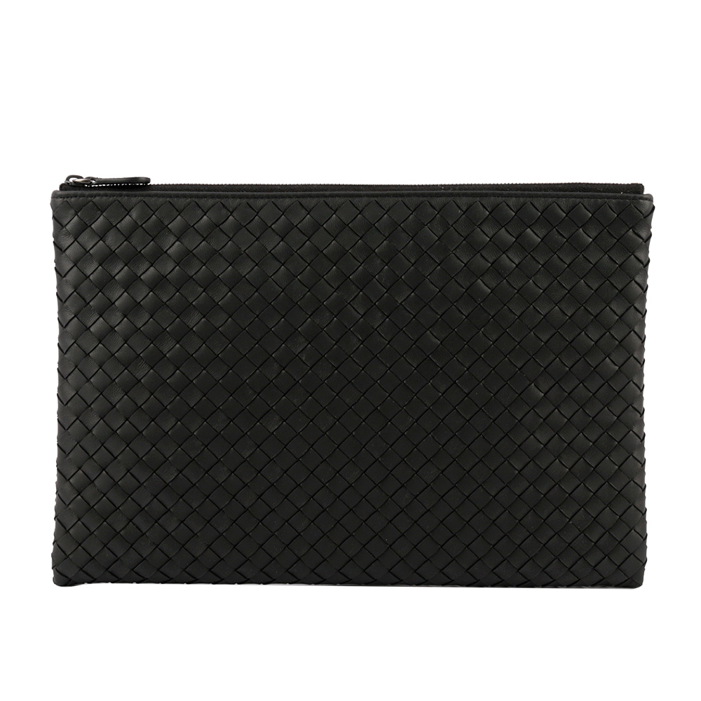 【BOTTEGA VENETA】大款編織羊皮手拿包/收納包