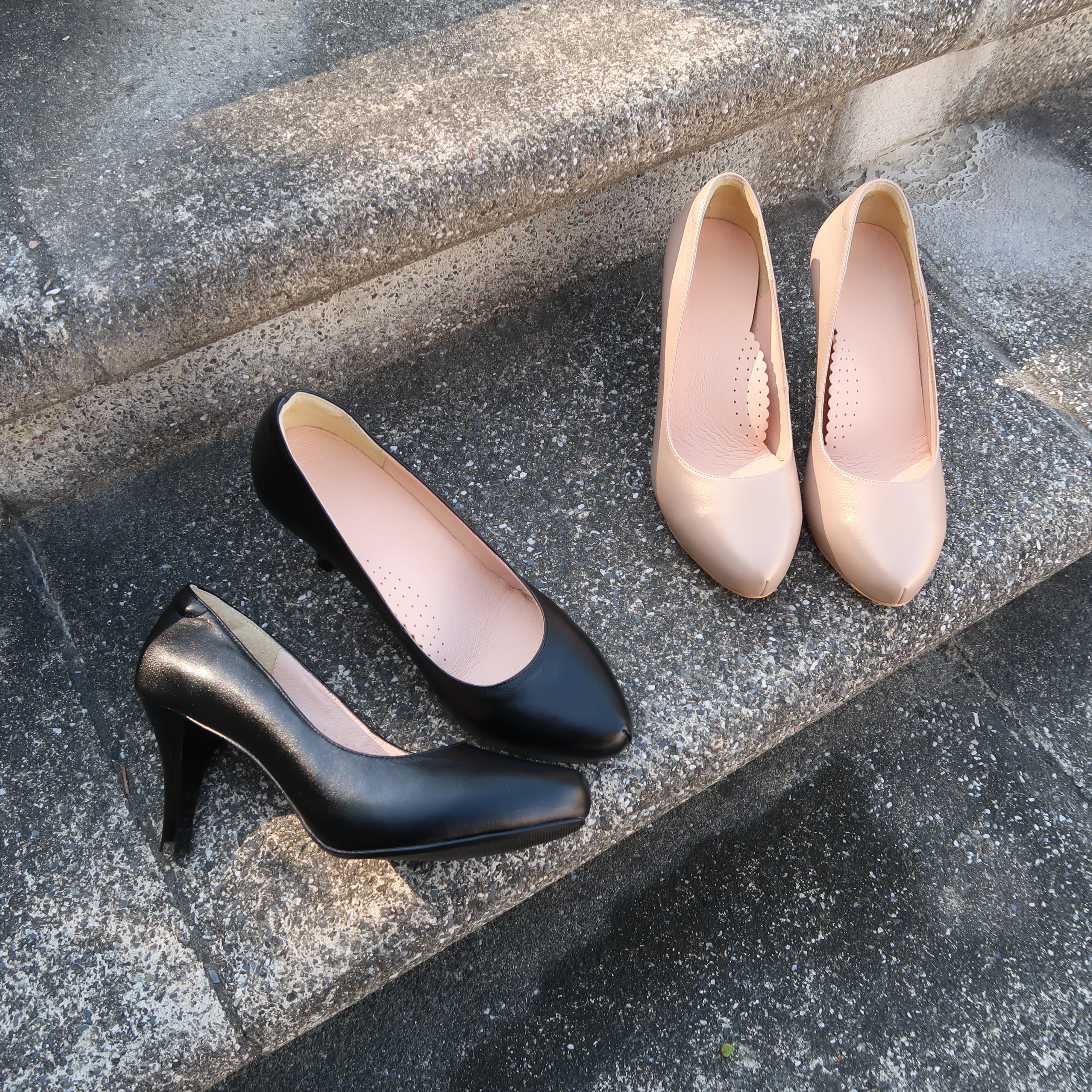 【人生舞曲】全真皮小羊皮水台尖頭跟鞋