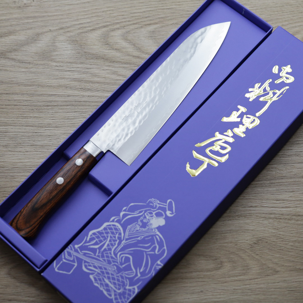 增谷訓生 牛刀 180mm VG1鋼 鎚目