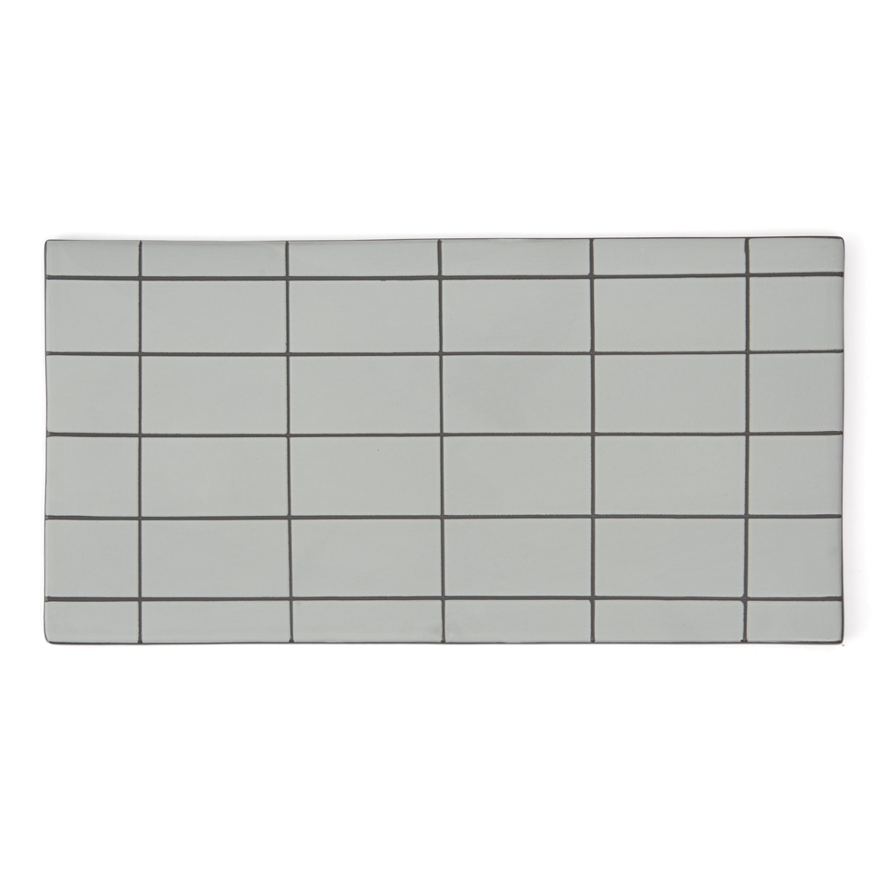 OYOY Suki 食吉方形多用陶板 - 薄荷 / 灰