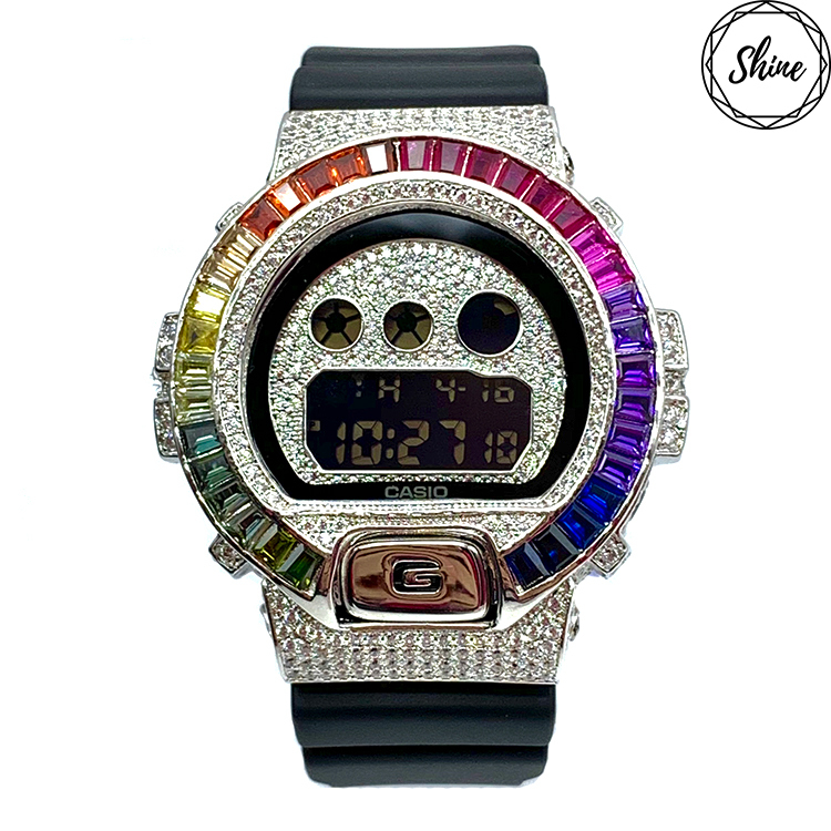 銀色 改裝手錶 DW-6900BB-1 - 彩虹