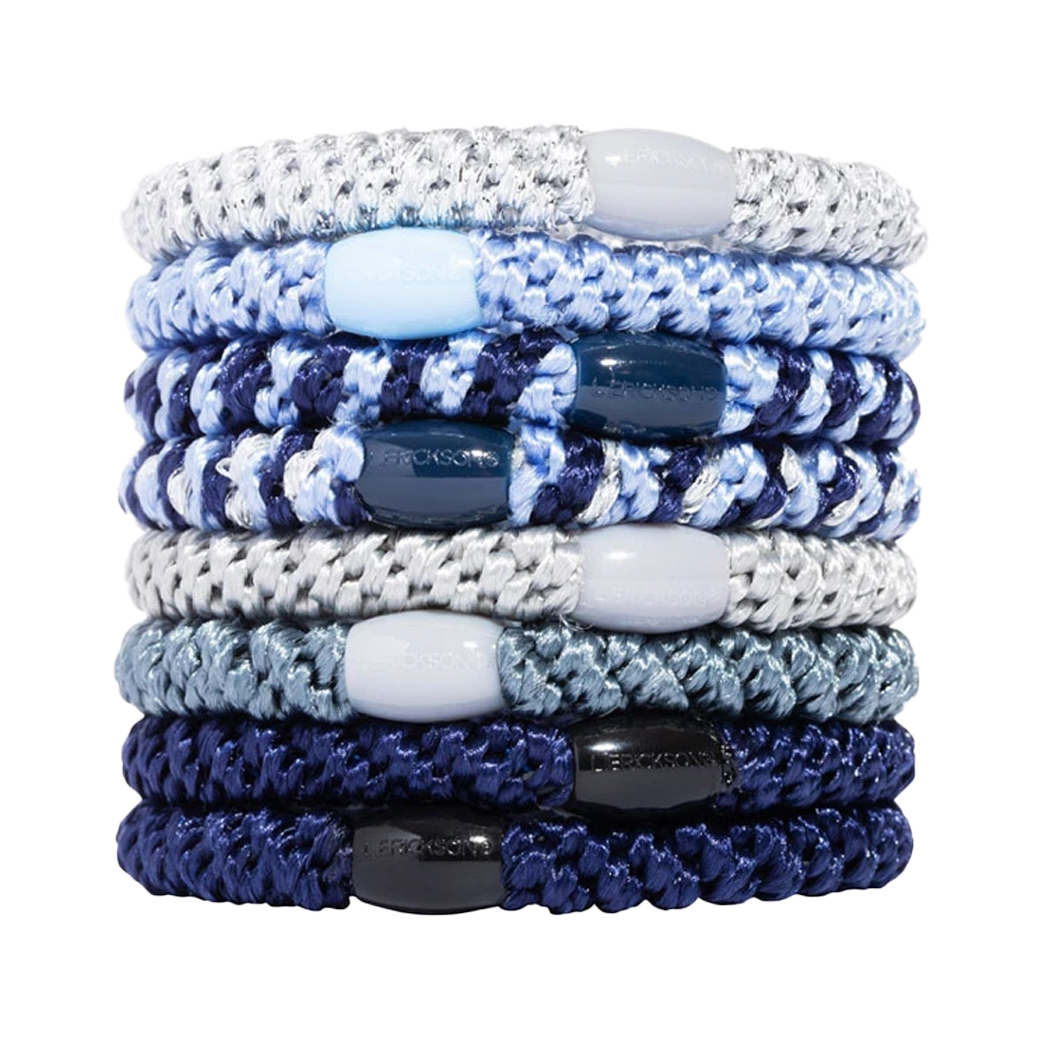 L. ERICKSON 彈力髮圈8入-粗版〈丹寧色〉