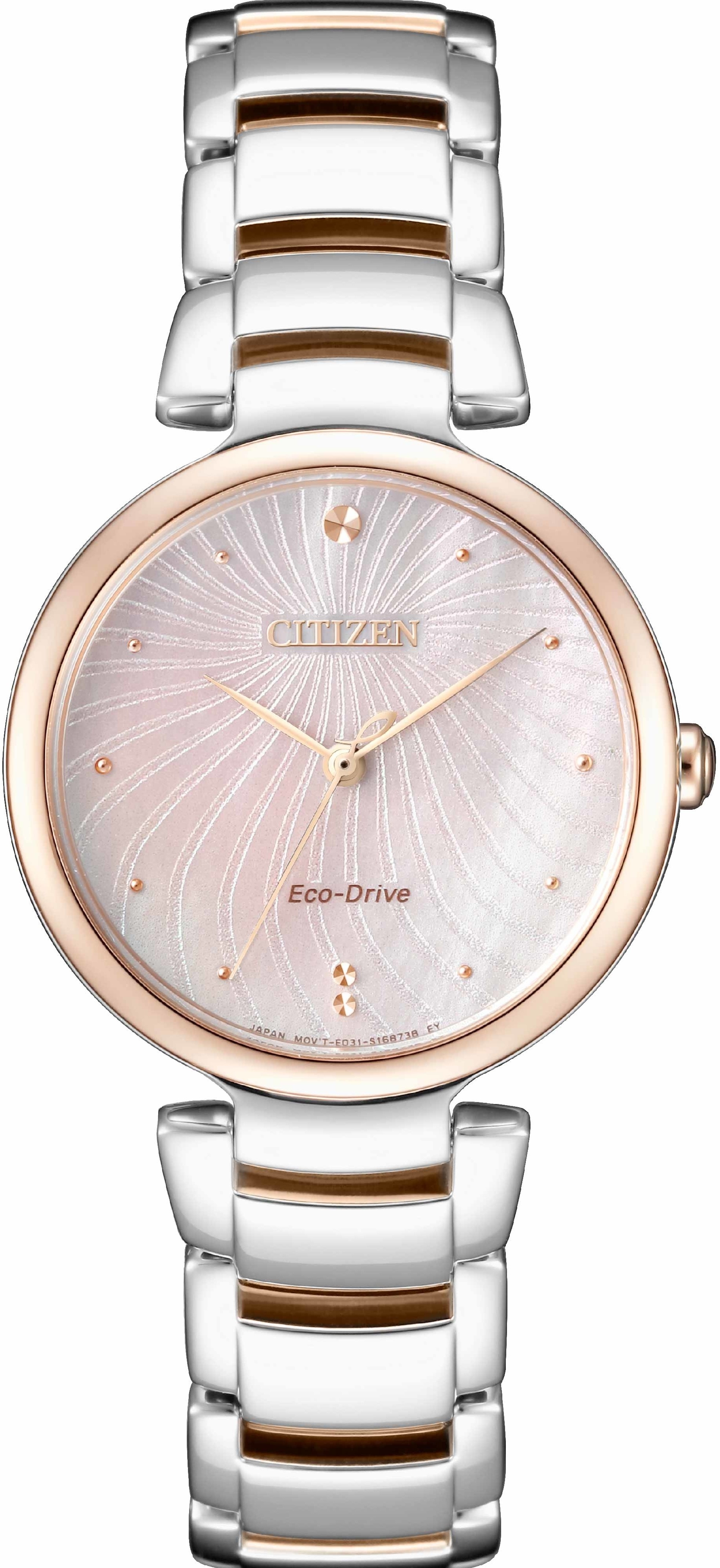 萬年鐘錶 - Citizen 星辰錶   流線造形光動能 女錶  EM0854-89Y  錶徑 31MM