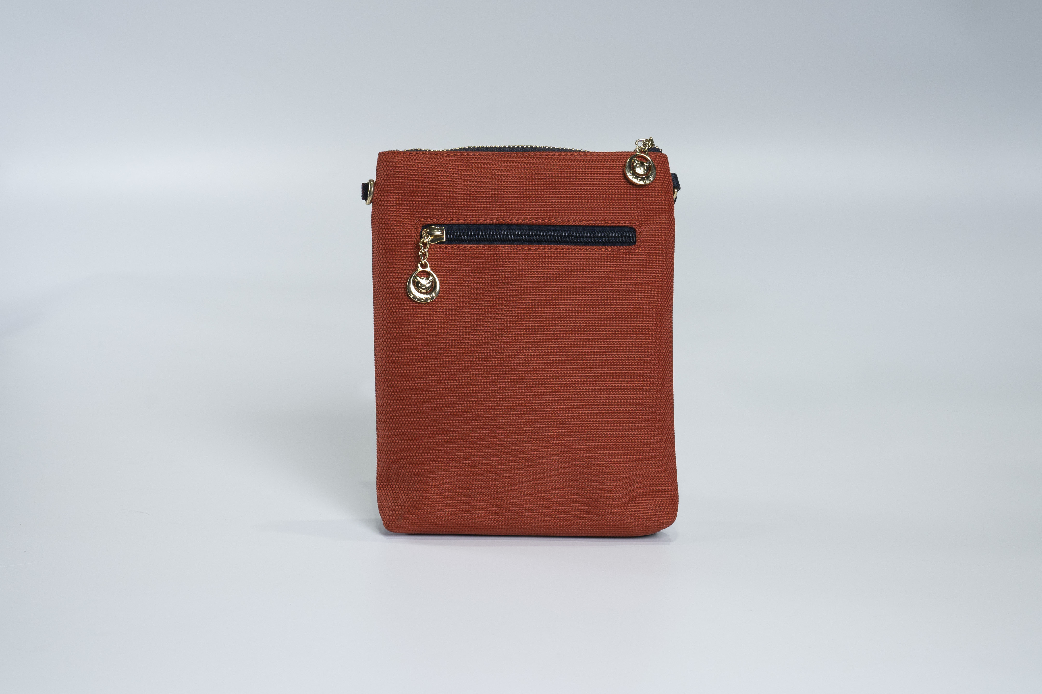 GOODS 格紋拼接橙色 單層手機側背包  #2231