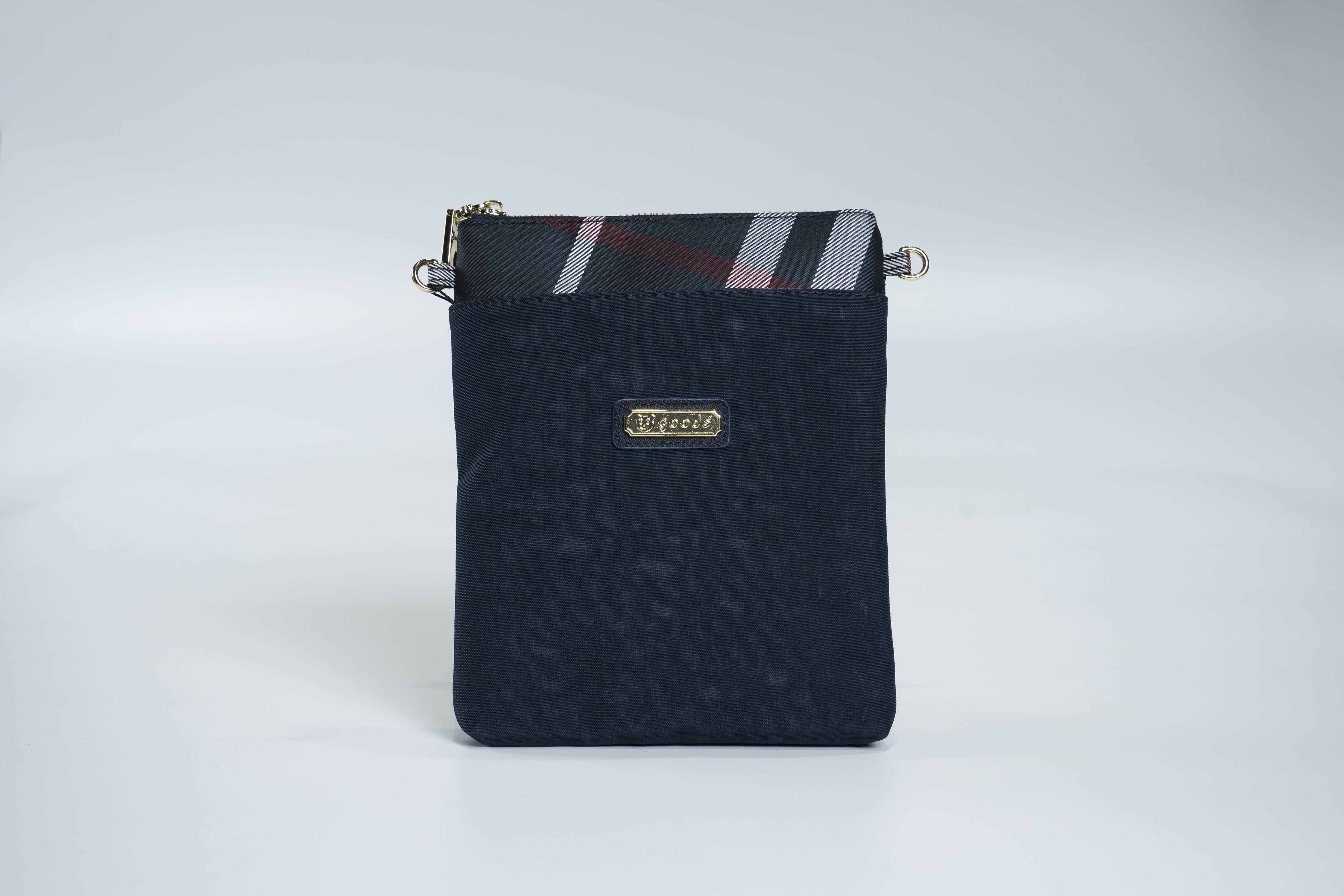 GOODS 水洗藍拼接細格 單層手機側背包  #2231