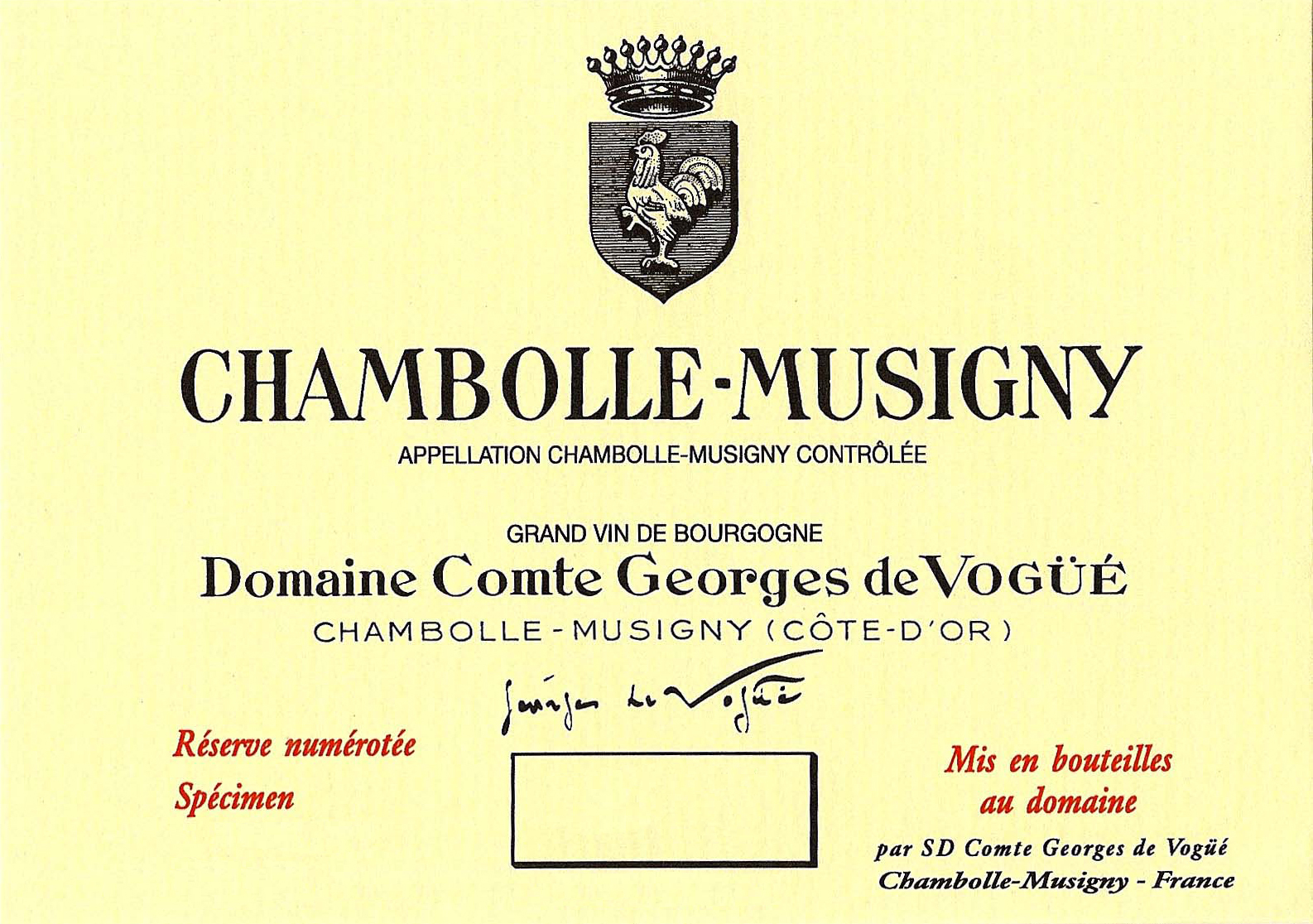 Comte Georges de Vogue Chambolle Musigny 2009