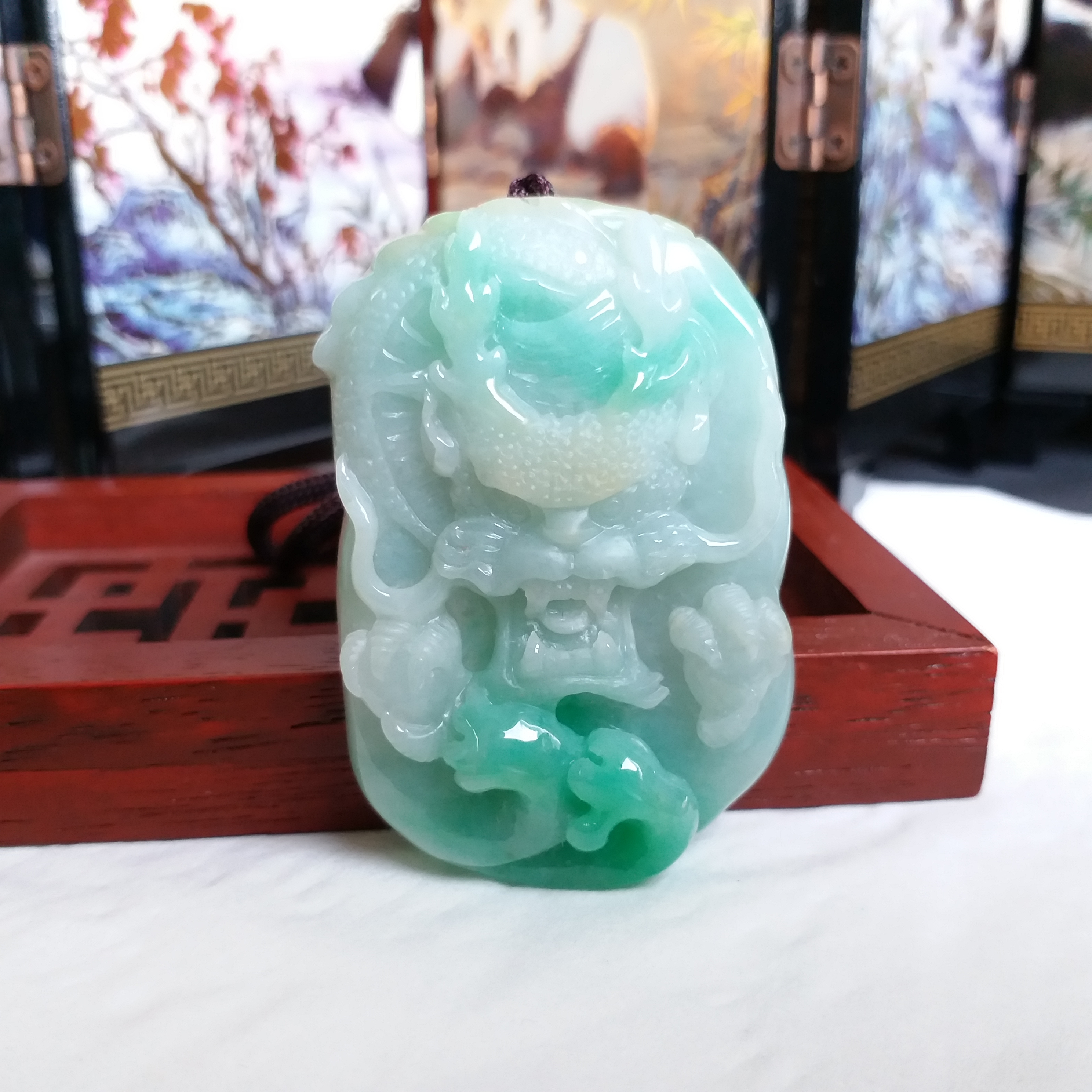 冰糯黃加綠龍牌, 天然翡翠A玉, 緬甸玉, Jade, Jadeite