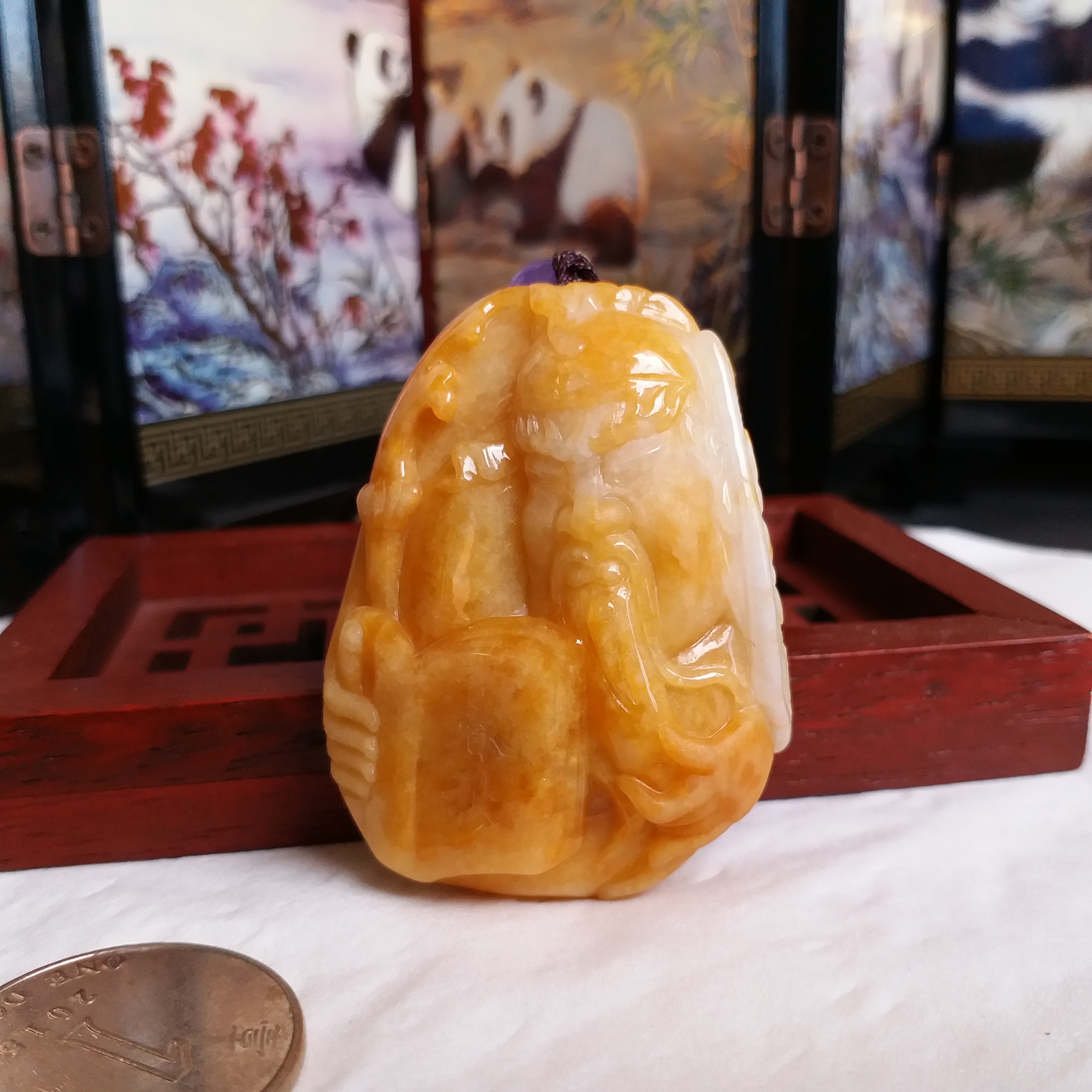 黃翡關羽讀春秋, 天然翡翠A玉, 緬甸玉, Jade, Jadeite