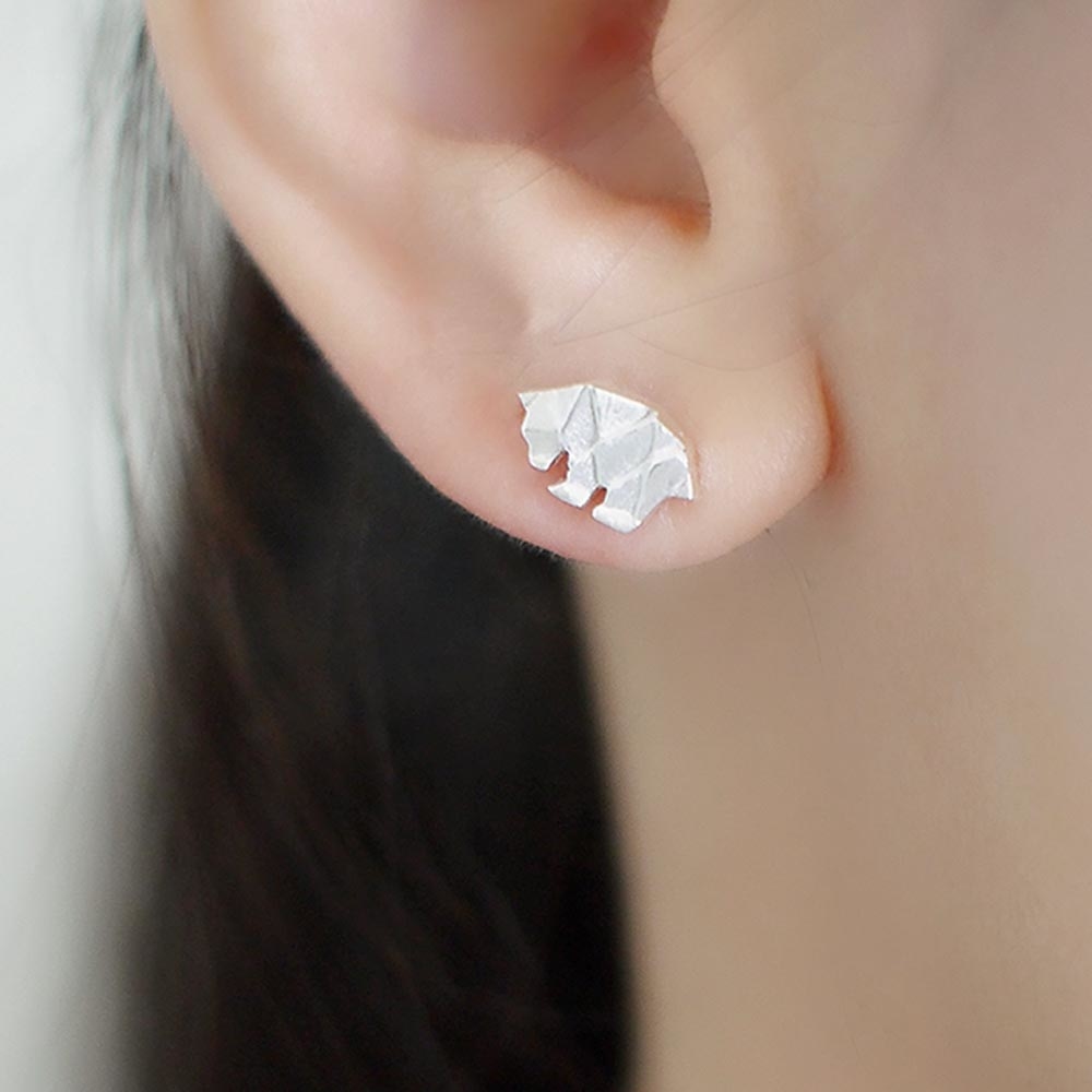 北極熊純銀耳環/DE725