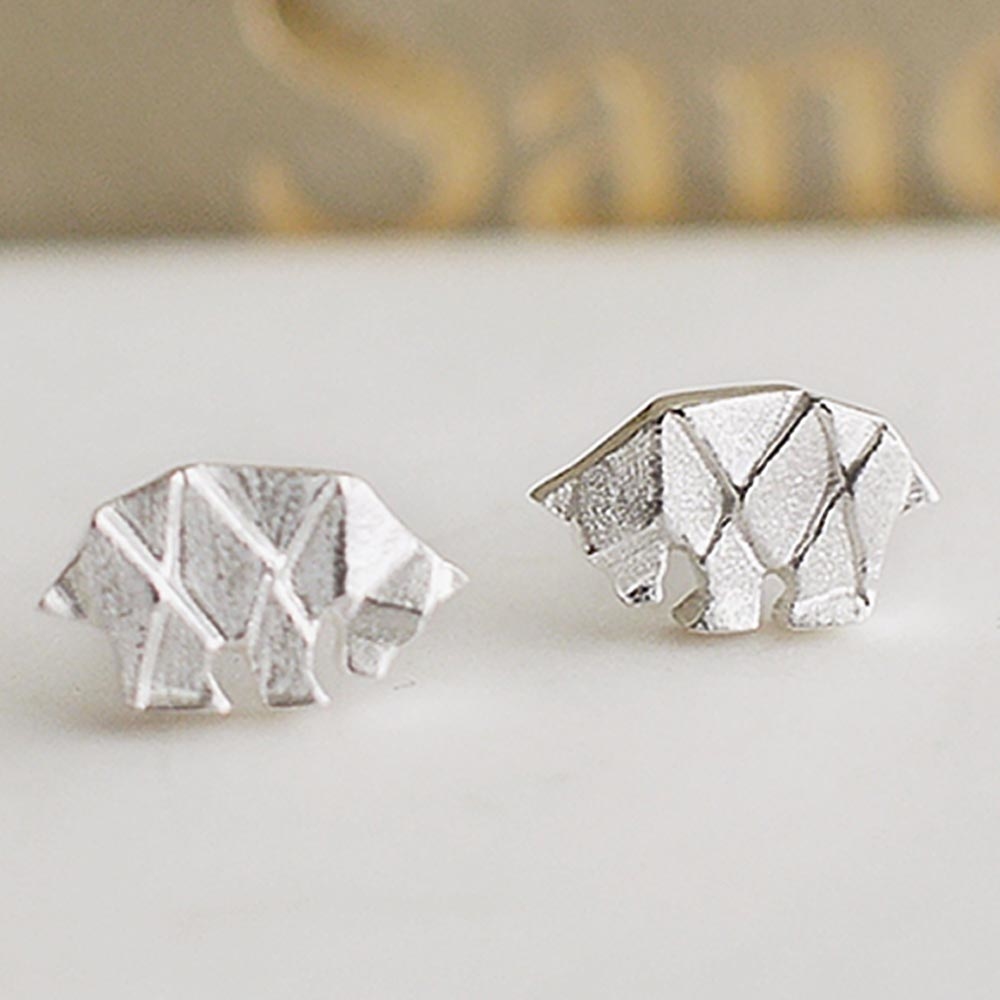 北極熊純銀耳環/DE725