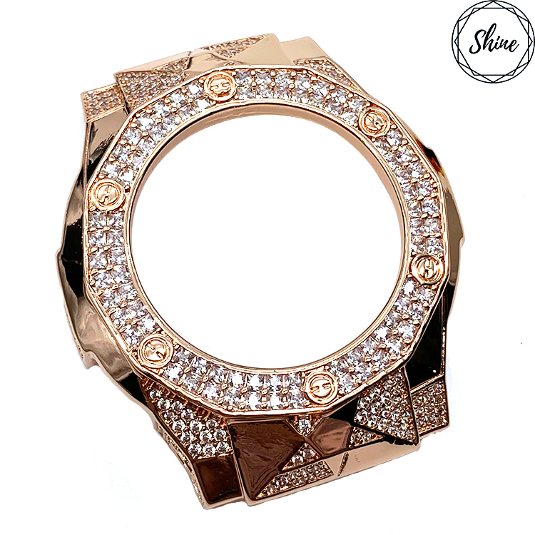 GMA 尋星系列 玫瑰金X白石 金屬錶殼