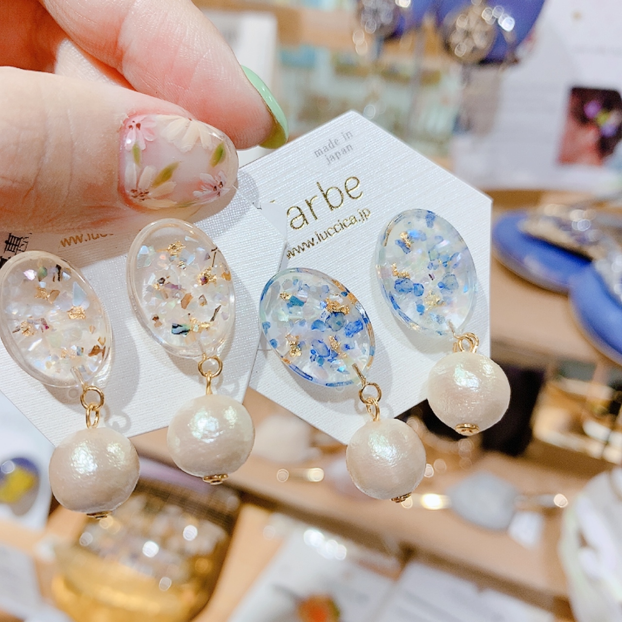 貝殼片珍珠耳環 (網站限定優惠)