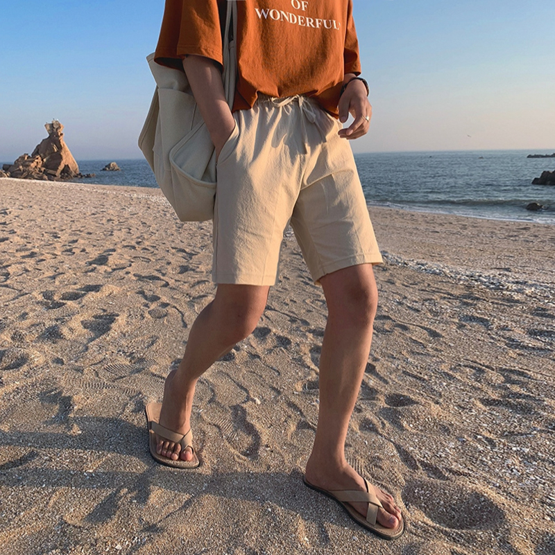 棉麻抽繩綁帶休閒短褲 / 不提供退換貨