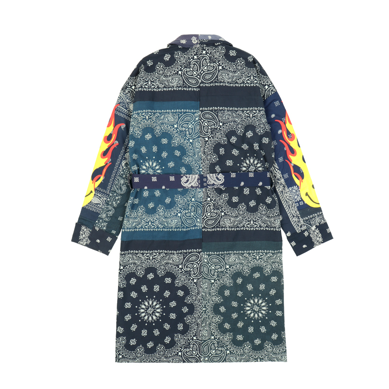 READYMADE "GOWN" - VINTAGE US BANDANA  變形蟲 火焰笑臉 古布袍