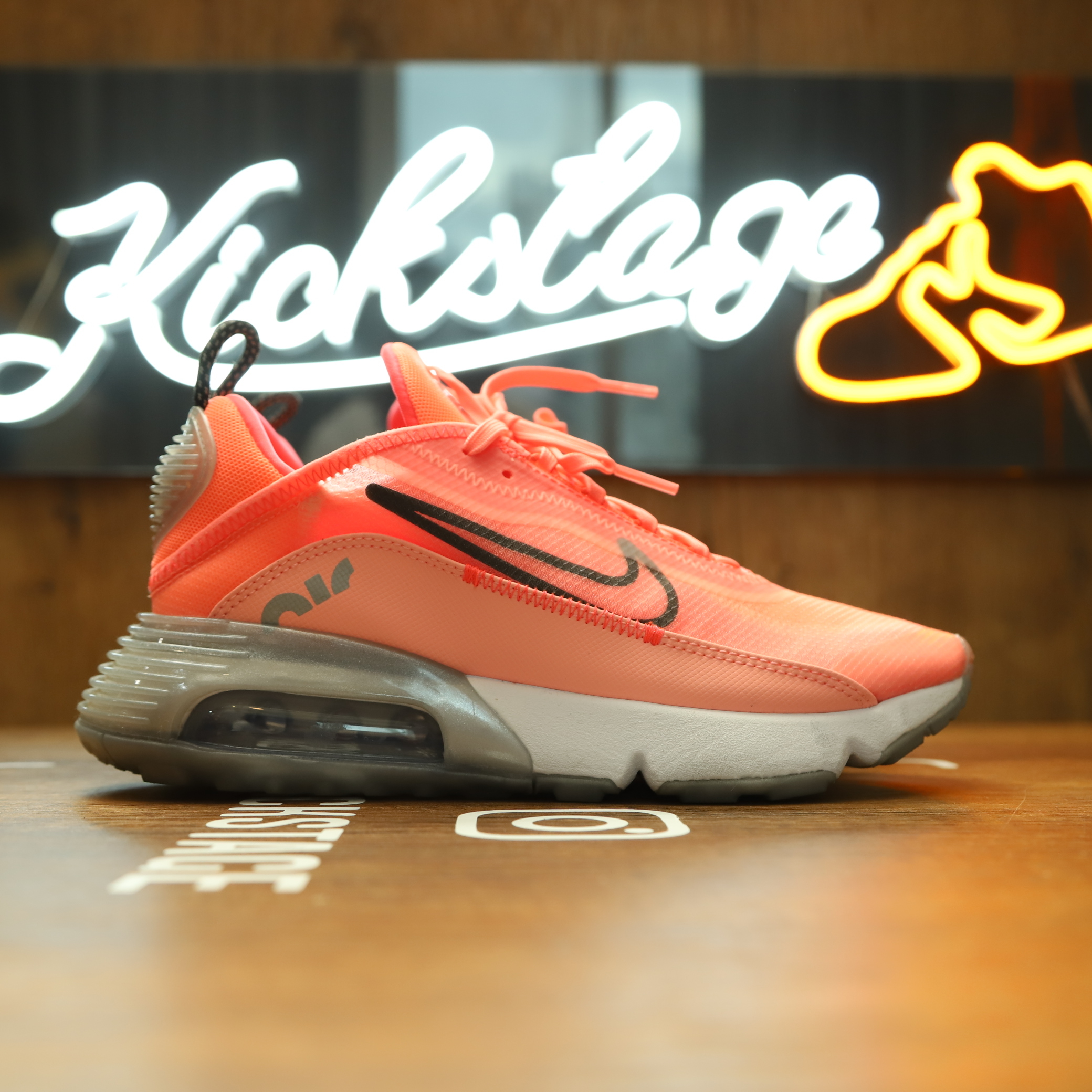 二手 US7.5/24.5CM Nike Air Max 2090 Pure Platinum 粉橘 鮭魚粉 氣墊 科技感 慢跑鞋【ct7698-600】峮峮