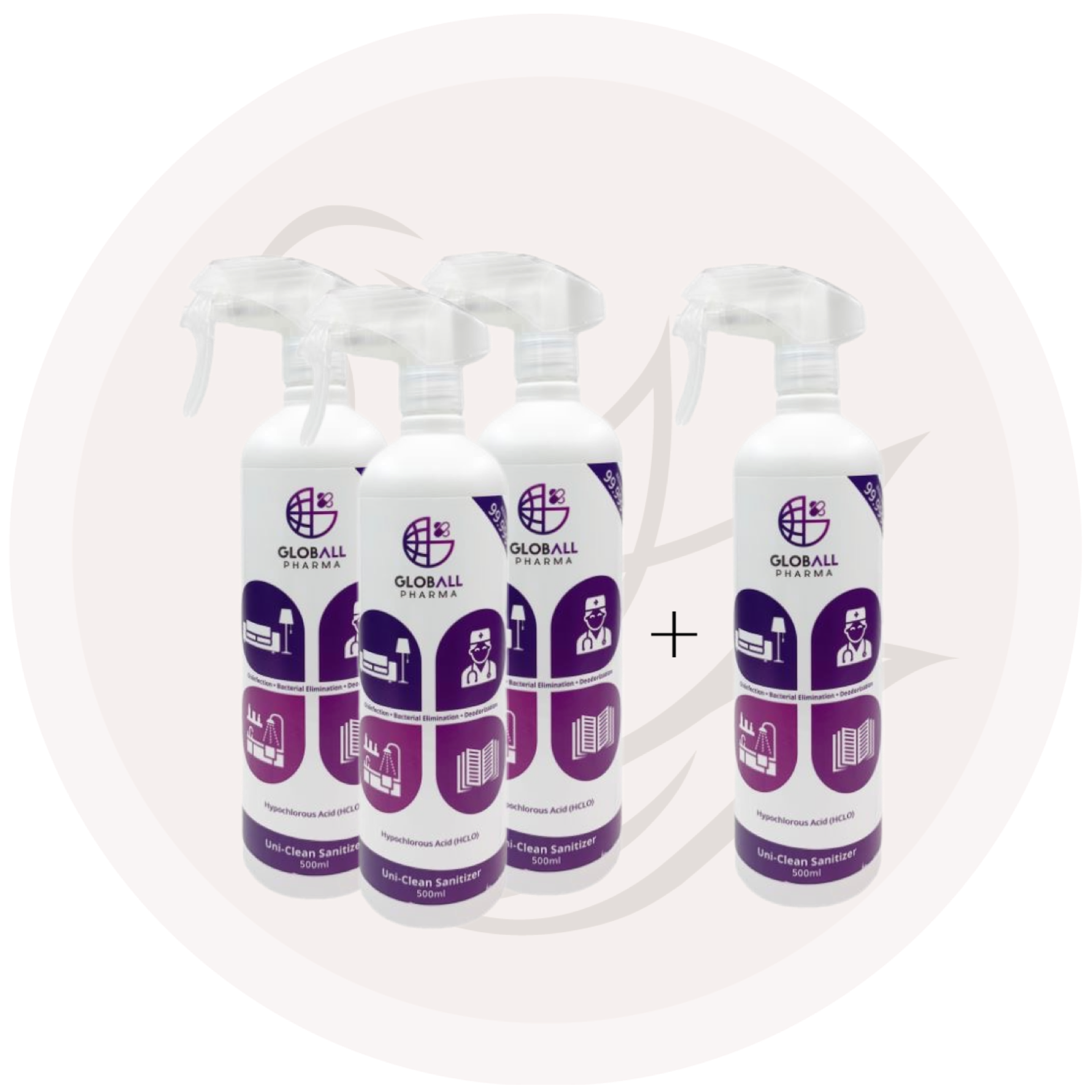 Uni-Clean 多功能天然滅菌噴劑 優惠裝 (買三送一：500毫升 x 4)