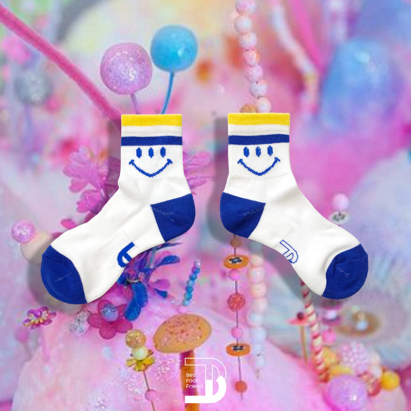 糖果色微笑短襪_藍色_BF200020