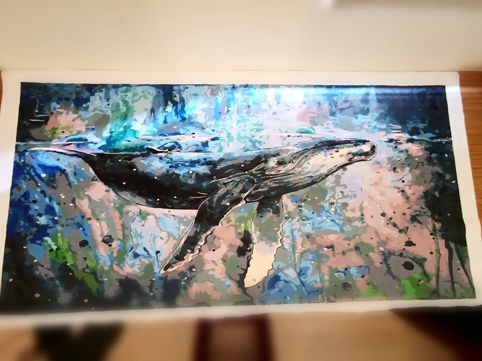 【71026】藍鯨 50*100cm.沒有附木框