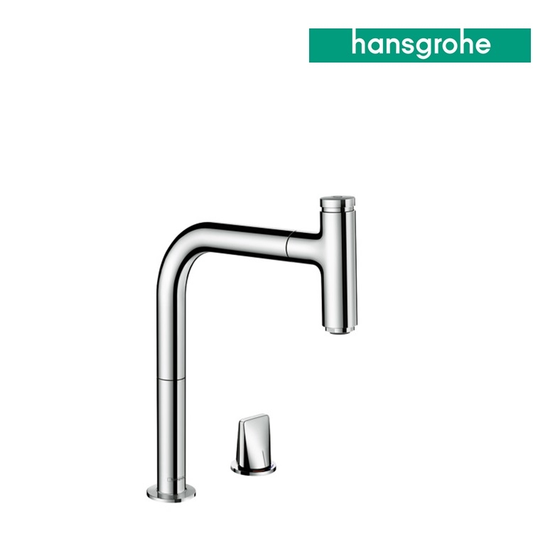 hansgrohe Metris Select 73804, -000 Single lever kitchen mixer 320 with pull-out spray with sBox *Display Item*