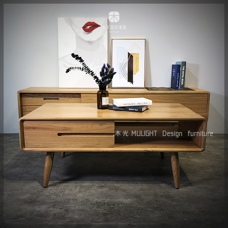 Esther-白橡木北歐收納茶几|可訂製