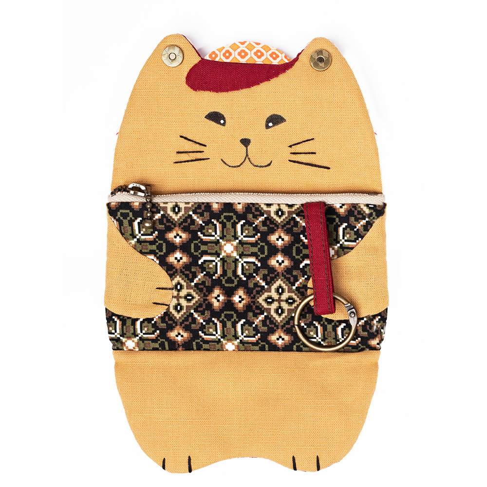 販售原尺寸【紙型】(蝴蝶結貓咪零錢包)