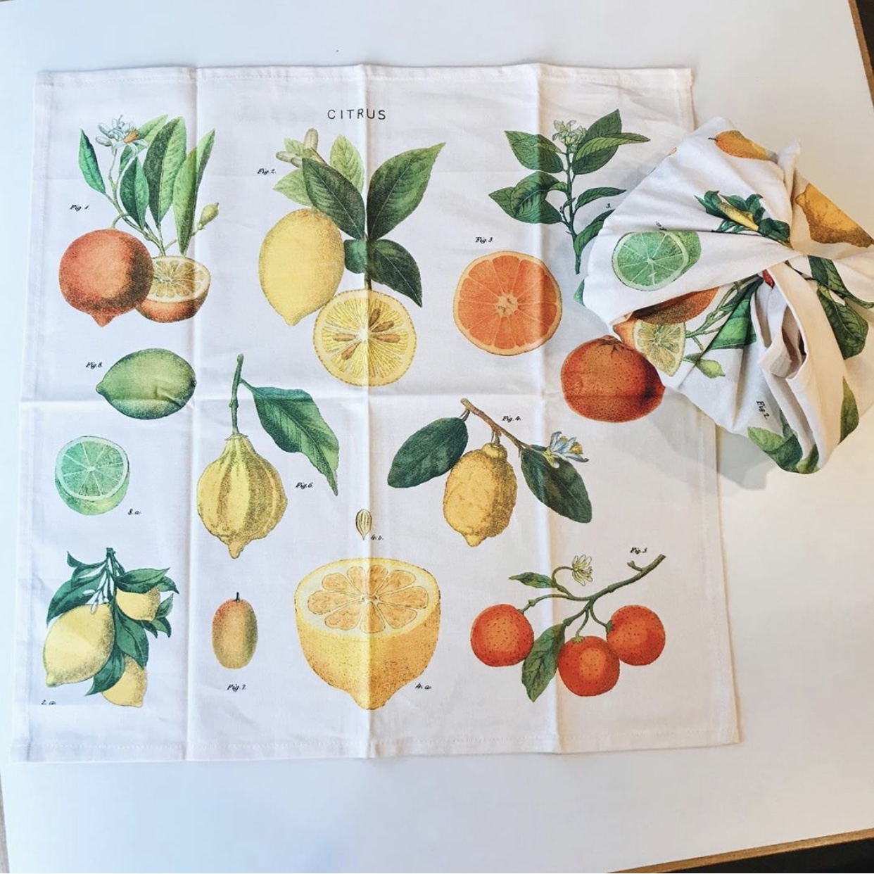 cavallini 餐用方巾 純棉茶巾 柑橘類