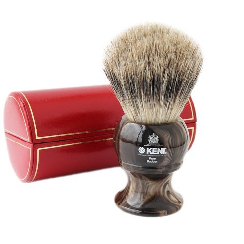 Kent Pure Badger Shaving Brush Large Size Horn Col (H12