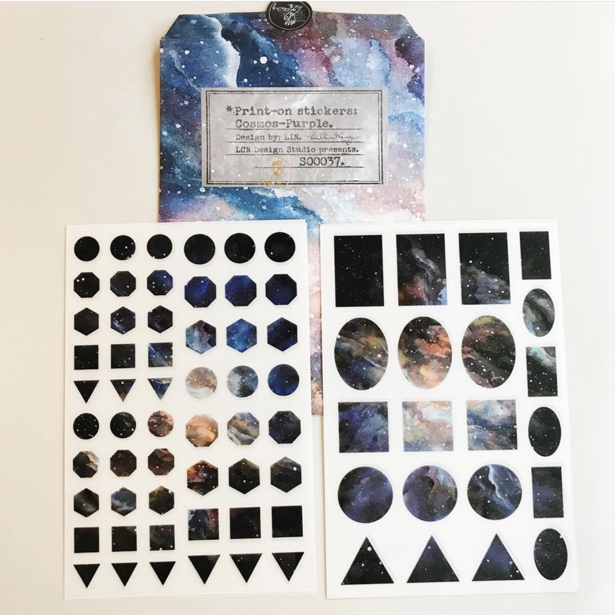 吉 轉印貼紙 感壓貼紙 no.37 宇宙-紫