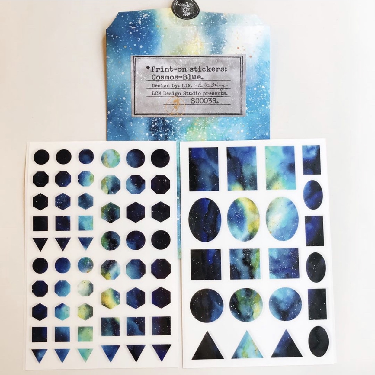吉 轉印貼紙 感壓貼紙 no.38 宇宙-藍