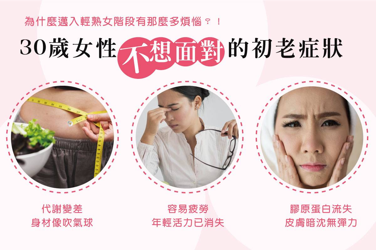 正式跨入三十這個關卡，從女孩成為女人，開始跟「老」扯上關係，開始積極嘗試延緩老化的方法， 除了食補外，更要不吝嗇地照顧自己，牛蒡雪耳飲有豐富膳食纖維，可以促進消化代謝，燕窩銀耳飲幫助調整體質，滴雞精可增強體力、健康維持。