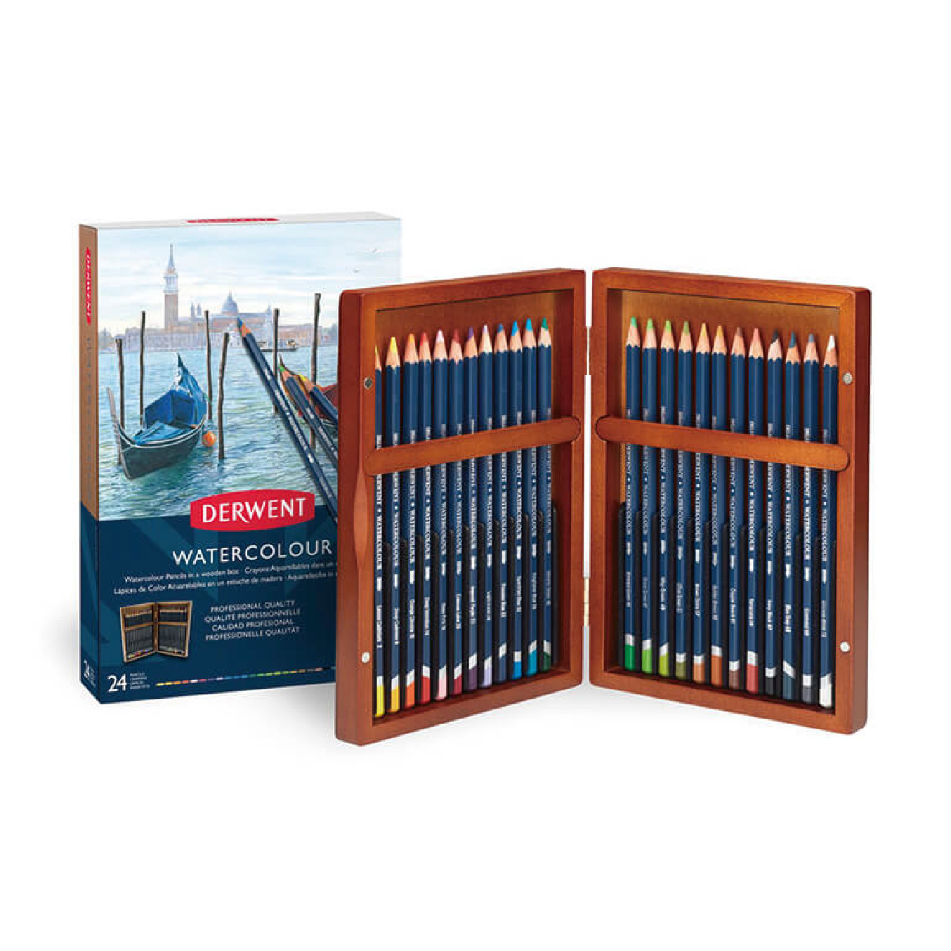 【DERWENT 德爾文】 水性色鉛24色-木盒 DW2300152