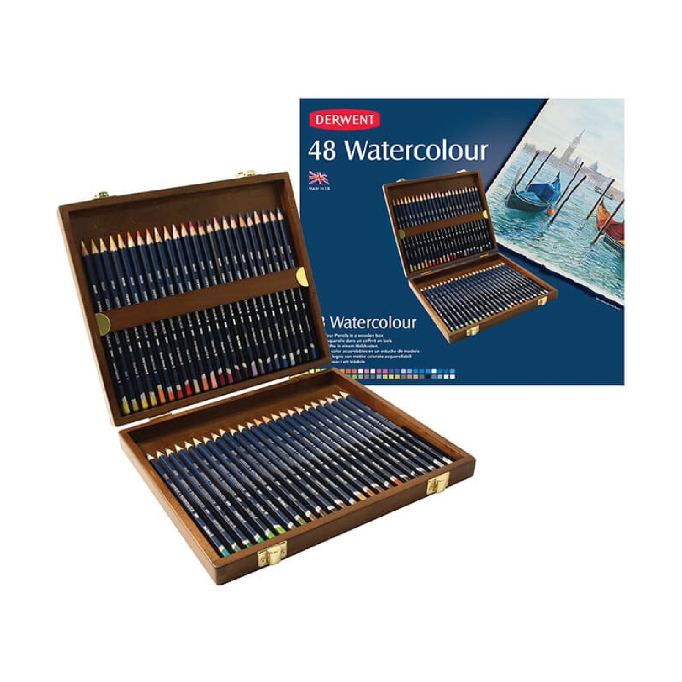 【DERWENT 德爾文】 水性色鉛48色-木盒 DW0700758