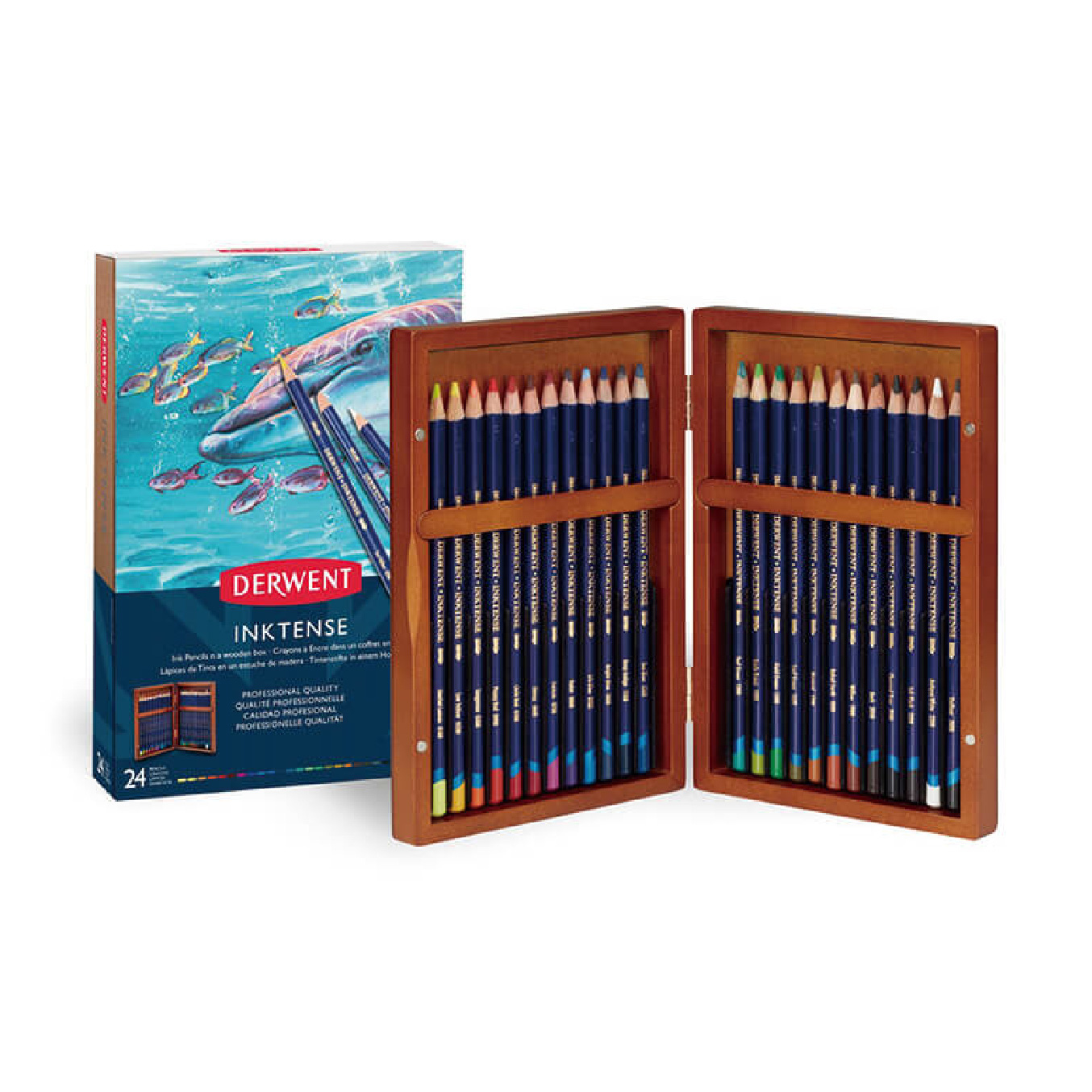 【DERWENT 德爾文】 INKTENSE 水墨色鉛24色-木盒裝 DW2302586