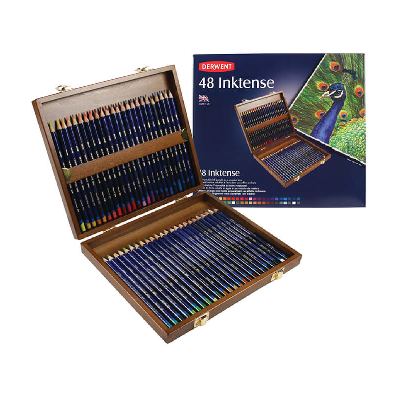【DERWENT 德爾文】 INKTENSE 水墨色鉛48色-木盒裝 DW2300151