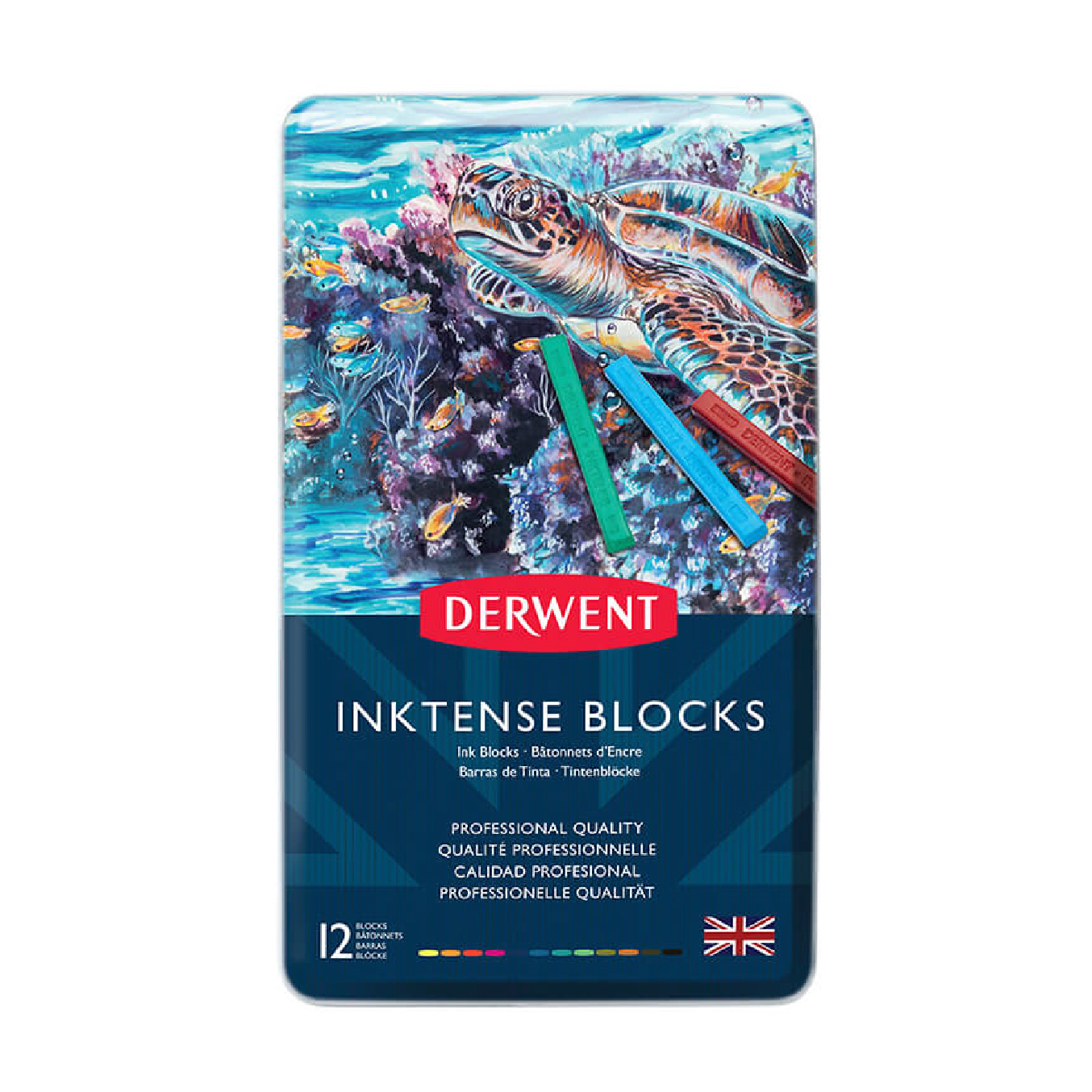 【DERWENT 德爾文】水墨彩條12色-鐵盒裝 DW2300442