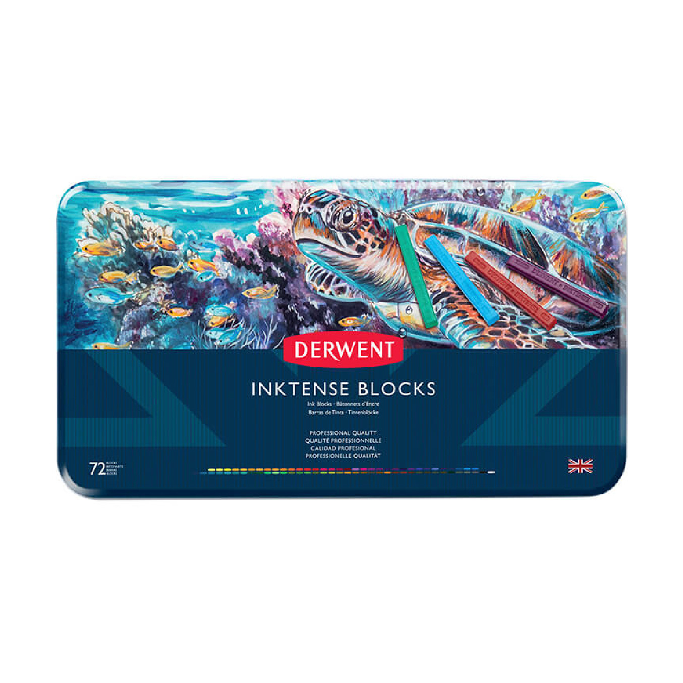 【DERWENT 德爾文】水墨彩條72色-鐵盒裝 DW2301980