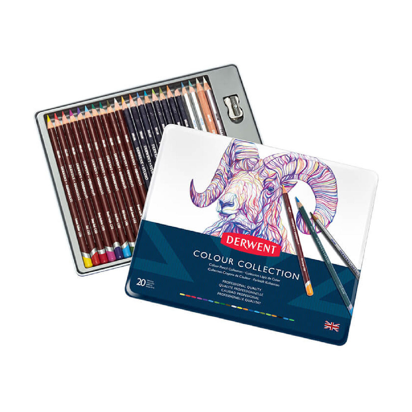 【DERWENT 德爾文】精選油性色鉛組合24入-鐵盒裝 DW0700212