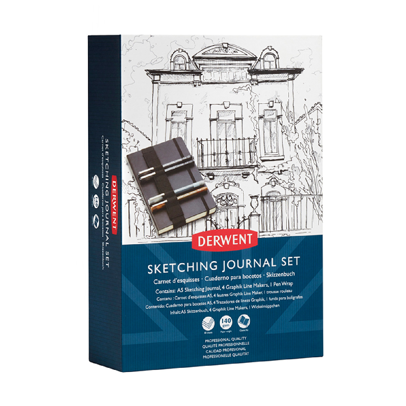 【DERWENT 德爾文】 A5旅行用素描組(空白內頁)  DW2302734