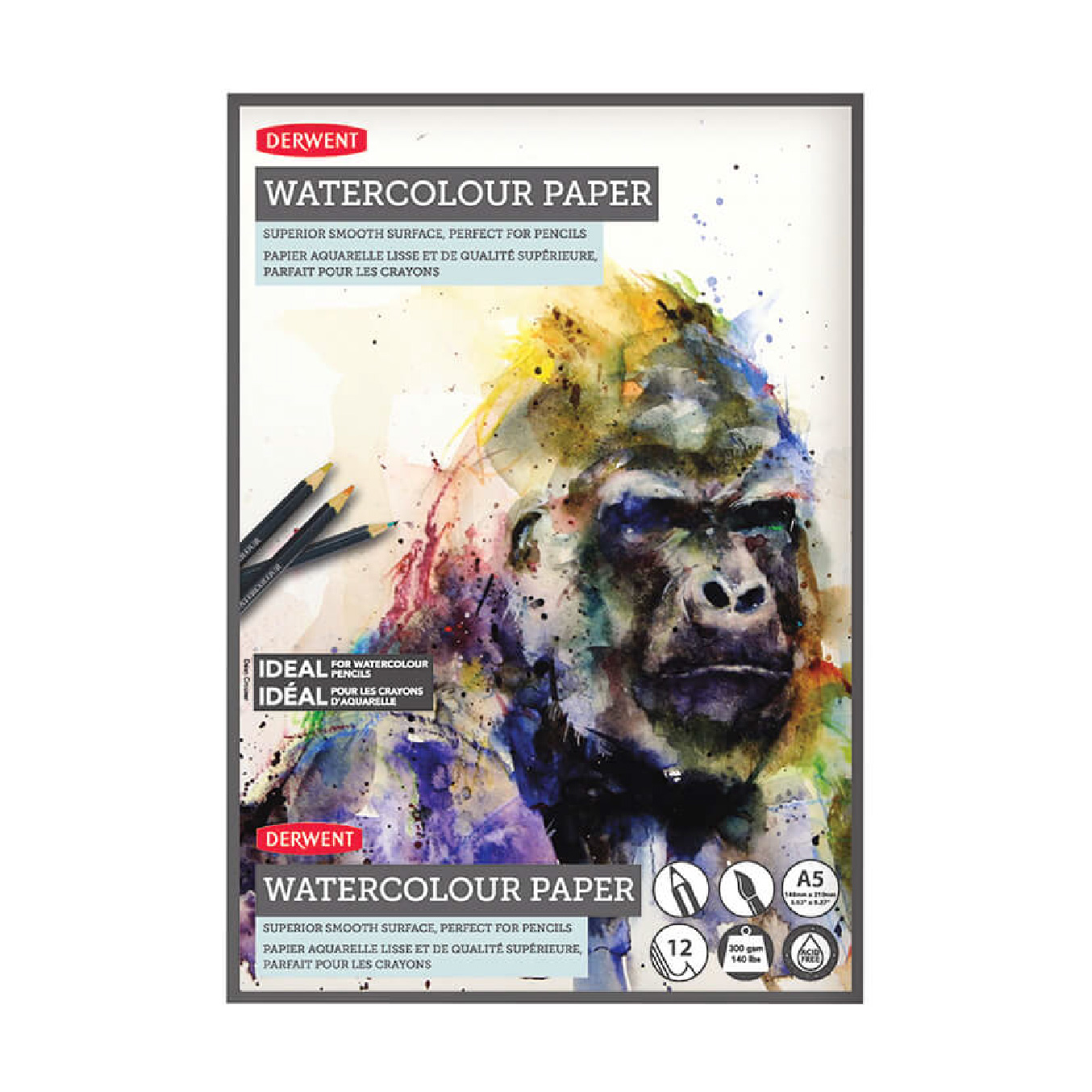 【DERWENT 德爾文】 WATERCOLOR 水彩本12入-A5  DW2301969