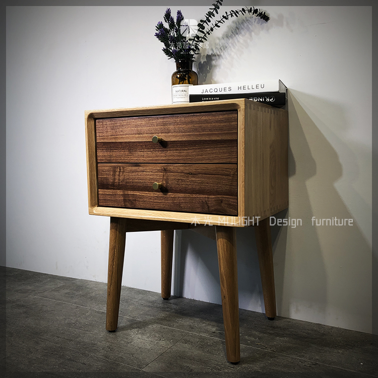 絕美雙色全實木床頭櫃|可訂製